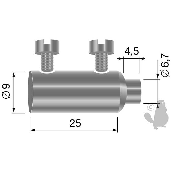 [630-6848] Serre-câble double pour câbles jusque diam : 3mm., 6306848, 630-6848