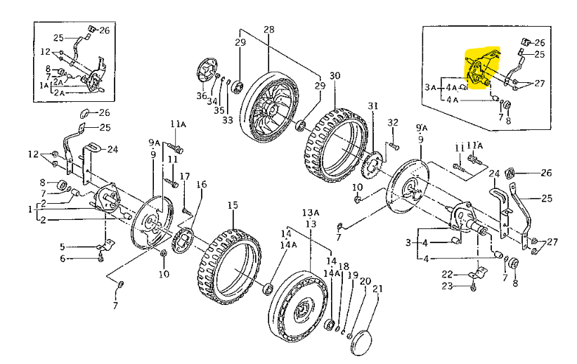 [2500-326-250-20] support de roue ISEKI arriere droit, 250032625020, 2500-326-250-20