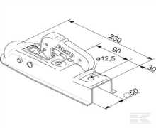 Tete attelage a boule ALKO type aK7, 1 224 334, 1224334