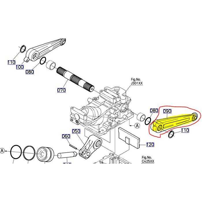 [6A700-36510] Bras de relevage supérieur gauche KUBOTA B, 6A70036510, 6A700-3651-0