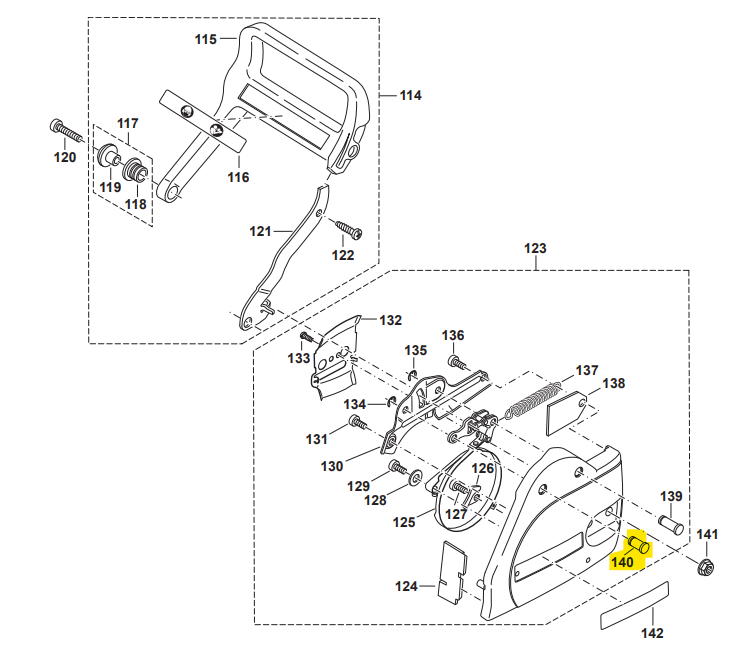 Ecrou hexagonal carter de chaine Dolmar 115 027.213.140, 027213140