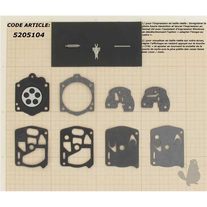[K10-WS.] Kit de réparation adaptable pour carburateur Walbro. Remplace origine: K10-WS.
