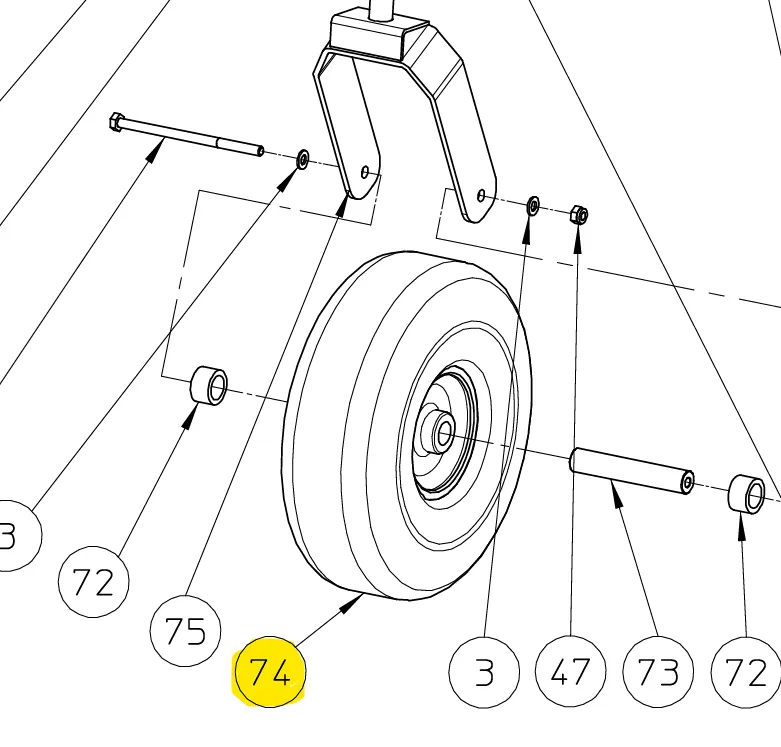 [BW 029 020 001] Roue avant 4.00-4 eliet prof 5 BW029020001