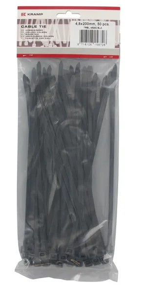 50 SERRE-CABLES 4.8X200 NOIR, TRBL48200BLA