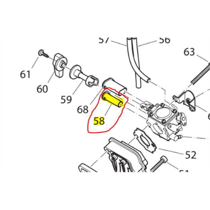 [170.118.041] Caoutchouc de guidage pour réglage vis de ralenti Dolmar PS3410