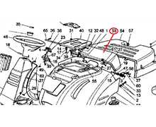 [CG27110402H0] Capot entre siège et bac trondeuse à  siège HONDA HF1211, CG27110402H0