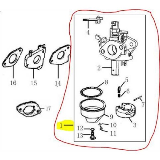 [170020410-T110] Carburateur complet LONCIN, 170020410, 170020410-0002