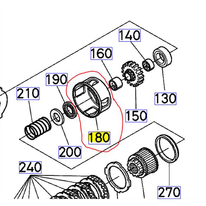 [K1253-14716] Cloche d embrayage de transmission KUBOTA GR2100