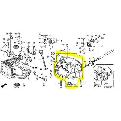 [11300-ZE7-W00] Carter inférieur GXV160 (type po, 11300-ZE7-W00, 11300-Z1V-406