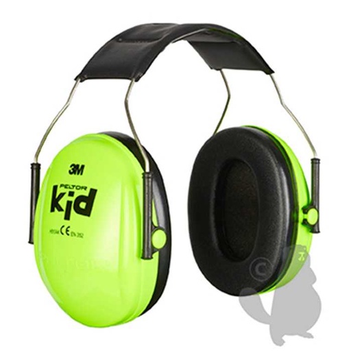 [910-2400] Casque anti-bruit 3MTMPeltorTMmodèle KID vert néon type serre-tête et destiné à  un usage enfants, 9102400, 910-2400