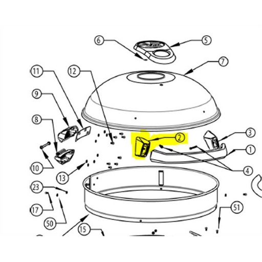 [N655-0143] Charniere de poignée gauche Napoleon NK22ck-c, N6550143, N655-0143