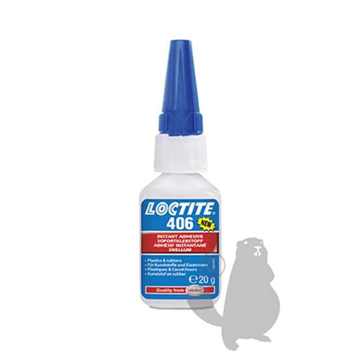 [820-7034] Colle Cyanoacrylate LOCTITE406 pour PE PP PTFE EPDM et plastiques difficiles - 20g, 8207034, 820-7034