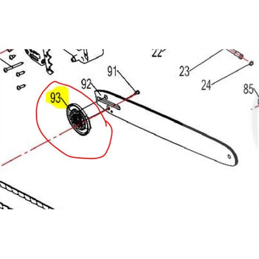 [LZCS2040-93] Commande de tendeur de chaine laterale tronconneuse Lazer lzcs2040