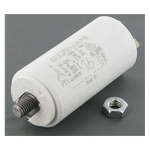 [2402492] Condensateur électrique universel 16 uf - Fixation M8 diam : 40mm H: 103mm, 240-2492, 2402492, 118222037/0, 18822037/0