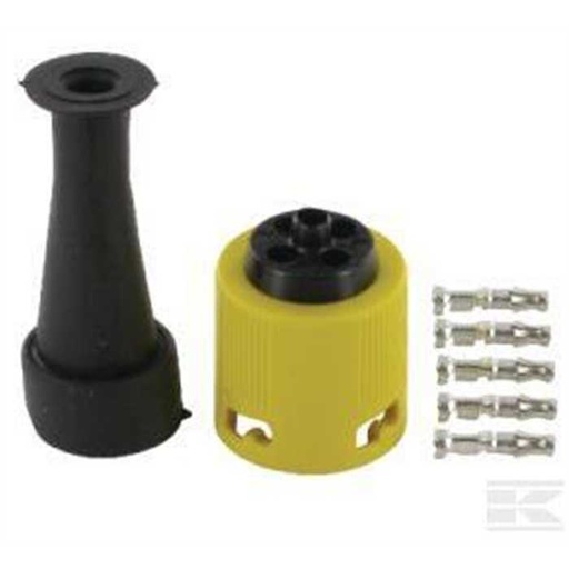 [LA62295] Connecteur baionnette Jaune pour feu arrière ASPOCK multipoint 12V - 5 pins, LA62295