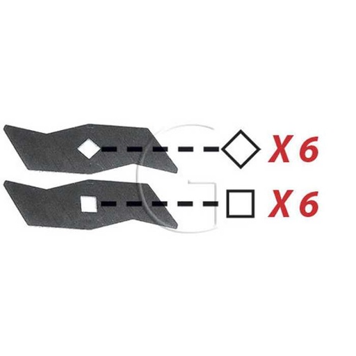 [510504, 510825] Lames scarificateur AL-KO / Mod. : 360VE 380VB-S HBOV1600 ELV1300 TOPGARDEN 4000E / Orig. : 510504, 1203-22360