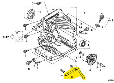 [16541-Z8A-000] Arbre de bras de régulateur Honda GC160