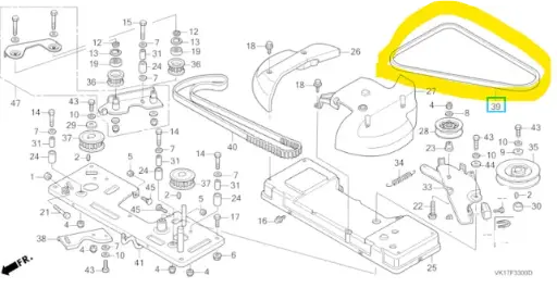 [80479-VK1-003] Courroie b54k HF2620, 80479-VK1-003