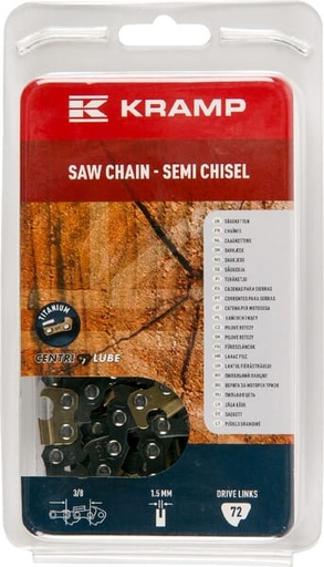 [3815SB72KR] Chaîne de tronçonneuse 3/8" 1,5mm 72 DL demi-ciseau Kramp