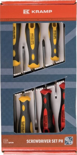 [1808030106KR] Jeu 6 tournevis écrous à fente/Phillips