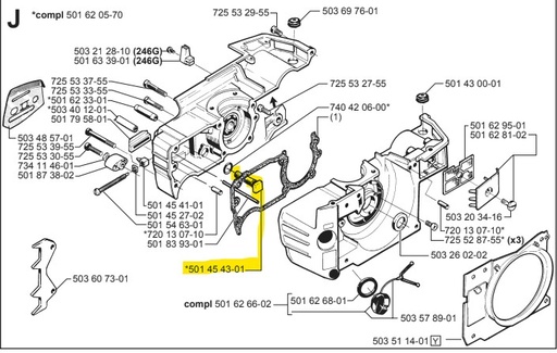 [5014543-01] Ecrou frein de chaine Husqvarna 246, 5014543-01