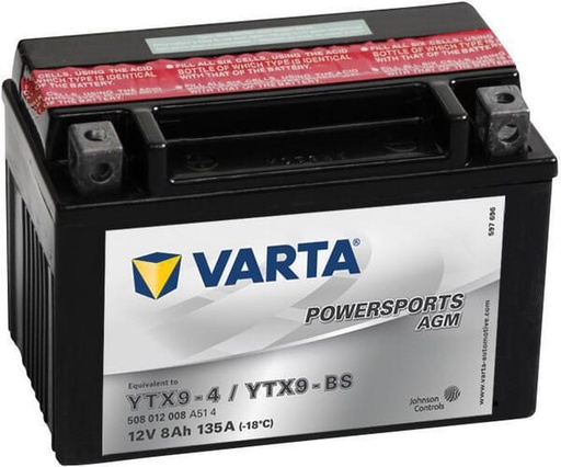 [508012008A514] Batterie 12V 8Ah 135A AGM Powersports VARTA