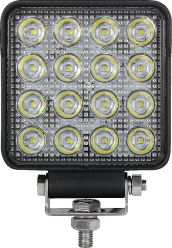 [LA10024] Phare de travail LED 25W, 3040lm,carré 25W 2500lm, 10/30V, 108x48x108mm très longue portée 16 LED Kramp