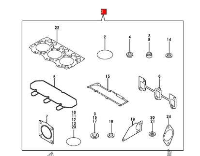 [719717-92650] Pochette de joints moteur Yanmar TNV - non retournable -, 719717-92650, 71971792650, 7850215315