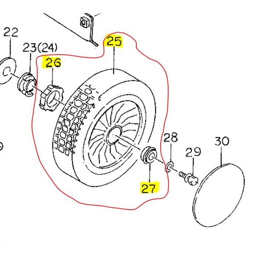 [80-1022-408-10] Roue arrière complète OREC gr538, 80-1022-408-10, 80102240810