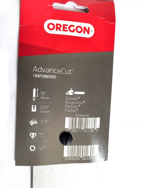 [188PXBK095] Guide de chaîne Oregon 72E - .325 - 1.5mm, 188PXBK095 , 188PXBK095, 5089121-72, 5089121.72, 508912172