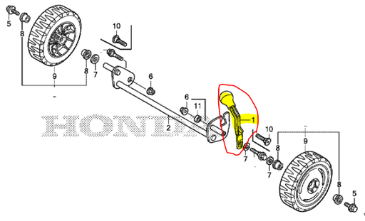 [42950-VH3-Y10] Levier relevage hauteur de coupe avant Honda IZY, 42950-VH3-Y10, 42950VH3Y10