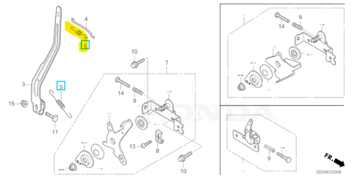 [16562-Z0D-010] Ressort de rappel de papillon Honda GX100, 16562-Z0D-010, 16562Z0D010, 16562Z0D000, 16562-Z0D-000