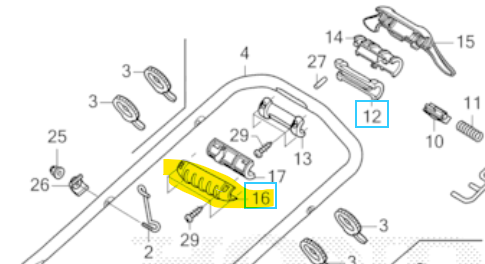 [54446-VR8-N00ZA] Support poignee inférieur Honda Smartdrive, 54446-VR8-N00ZA, 54446VR8N00ZA
