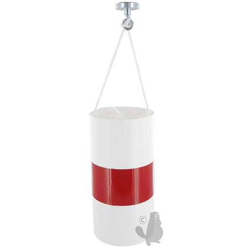 [280-1887] Fardier cylindrique polypropylène avec bande horizontale rétroréléchissante rouge. Fixation par dris, 2801887, 280-1887