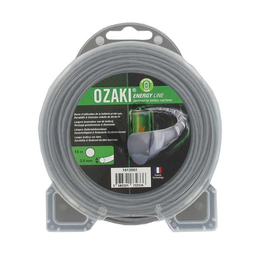 [151-2002] Coque fil nylon ondulé rond OZAKI ENERGY LINE. Breveté pour optimisation autonomie des équipements, 1512002, 151-2002