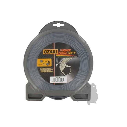 [151-2971] Coque fil OZAKI TITANIUM POWER 2 4mm x 97m. Profil pentagonal co-polymère haute résistance., 1512971, 151-2971
