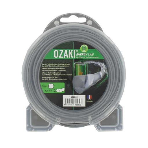 [151-2001] Coque fil nylon ondulé rond OZAKI ENERGY LINE. Breveté pour optimisation autonomie des équipements, 1512001, 151-2001