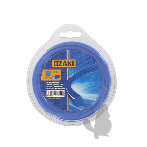 [151-2350] Coque fil nylon carré OZAKI - Longueur: 15 m diam : 1 60mm, 1512350, 151-2350