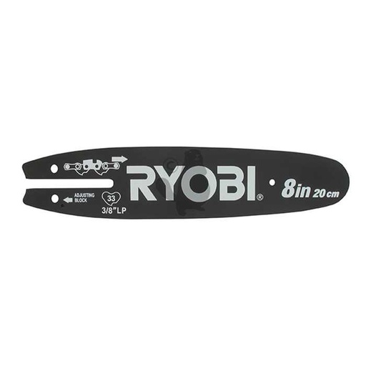 [RAC235.] Guide origine RYOBI coupe 20 cm - 3/8LP .043 1 1 mm 33E pour RPP182015 18V OPP1820 18V RPP1820LI 1, 1705235, 170-5235