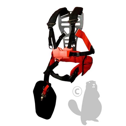 [910-2529] Harnais de débroussaillage professionel TECOMEC avec rembourrage et poche porte outils. 3 systèmes d, 9102529, 910-2529