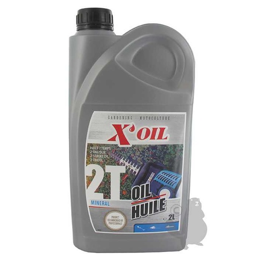 [810-2325] Huile 2 temps minérale XOIL API TC en bidon de 2 litres Conditionnement de 12. Avec bouchon doseur, 8102325, 810-2325