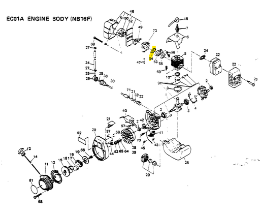 [501-35008-00] Joint d'admissions carbu Makita NBF 5013500800, 501-35008-00