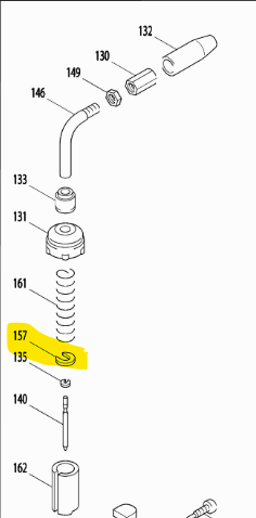 [550-60010-60] Support de ressort (aiguille à gaz) Makita RBC525 5506001060, 550-60010-60