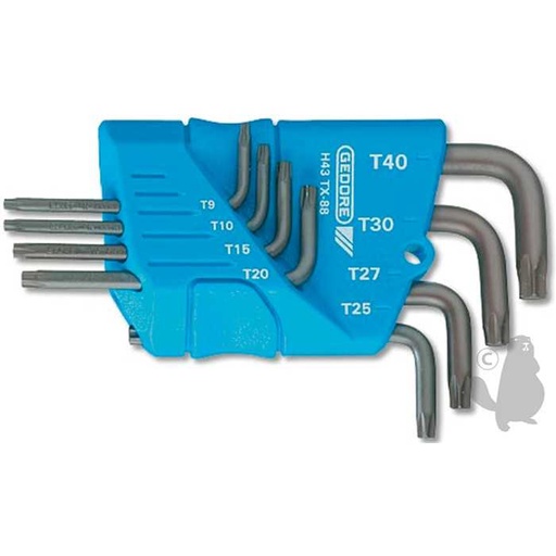 [920-8402] Jeu de clés mâles coudées TORX - T10 - T15 - T20 - T25 - T27 - T30 - T40 - T45, 9208402, 920-8402