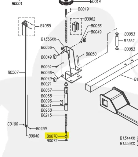 [9209601-B0070] GUIDE DE BASE VIS POUR PONT ATELIER LIBRAMONT MONOLIFT 1200, 9209601B0070, 920-9601-B0070
