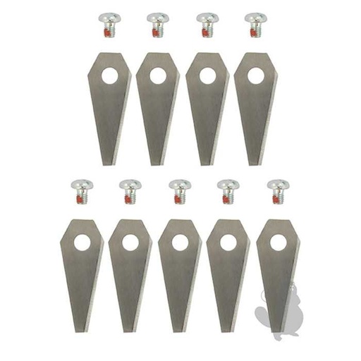 [F016800321.] Blister contenant 9 lames pour robots BOSCH Indego Indego 800 Indego 1000 Connect Indego 1300. Re, 1108592, 110-8592