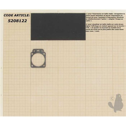 [520-8122] Joint adaptable pour carburateur WALBRO modèles WA - WT et WTA, 5208122, 520-8122