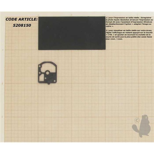 [520-8150] Joint adaptable pour carburateur ZAMA modèles C1S, 5208150, 520-8150