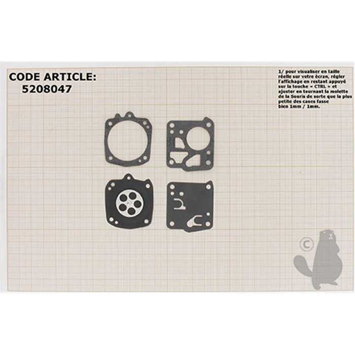[520-8047] Kit membranes et joints carburateur adaptable TILLOTSON DG-3HS., 5208047, 520-8047