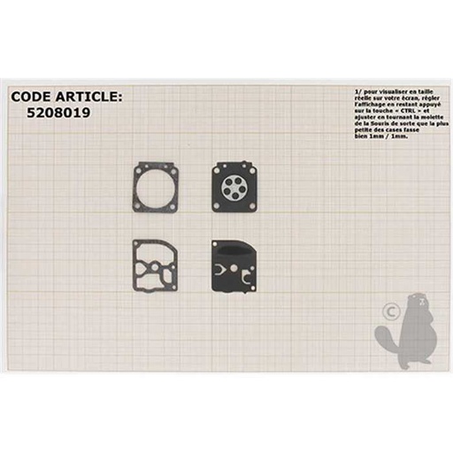 [GND-70.] Kit membranes et joints carburateur adaptable C1M-W26 C1M-W26A C1M-W26B C1M-W26C C1M-W47. Rempla, 5208019, 520-8019